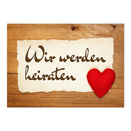 Einladungskarten Manufaktur Hamburg 10 x Save the Date Karten mit Umschlag/Wir werden heiraten - rustikal/Hochzeit/Liebe/Heirat/Einladung von Einladungskarten Manufaktur Hamburg