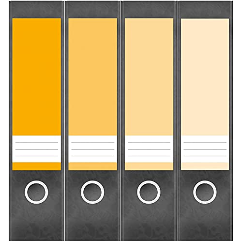 Etiketten für Ordner | Farben Mix Gelb | 4 breite Aufkleber für Ordnerrücken | Selbstklebende Design Ordneretiketten Rückenschilder von Einladungskarten Manufaktur Hamburg