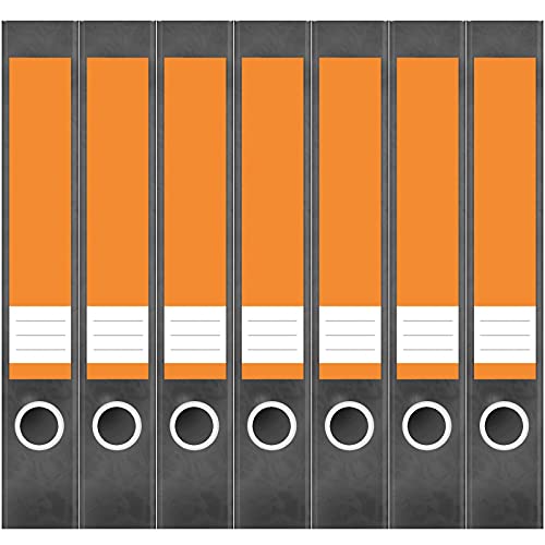 Etiketten für Ordner | Orange 2 | 7 Aufkleber für schmale Ordnerrücken | Selbstklebende Design Ordneretiketten Rückenschilder von Einladungskarten Manufaktur Hamburg
