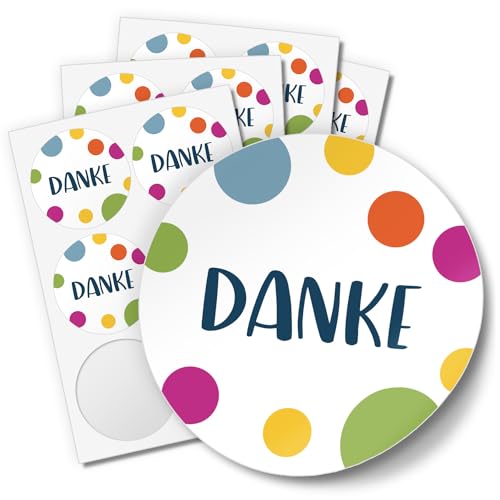 Geschenkaufkleber DANKE für Hochzeit Geburtstag Danke Taufe Etiketten Gastgeschenk rund 4cm Design 12 von Einladungskarten Manufaktur Hamburg