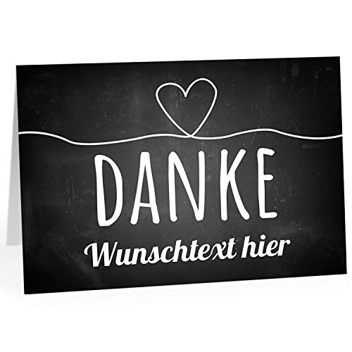 XXL Dankeskarte (A4) | PERSONALISIERT | Tafellook Vintage Modern | hochwertige Klappkarte | Mit Ihrem Text anpassbar | Große Karte | Maxi Danksagung | Karte | Überformat von Einladungskarten Manufaktur Hamburg