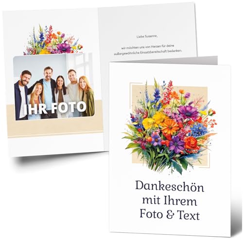 XXL Dankeskarte (A4) | Text und Foto PERSONALISIERT | Dankeschön hochwertige Klappkarte | Große Danke Karte Motiv 2 | Maxi | Überformat | mit Umschlag von Einladungskarten Manufaktur Hamburg