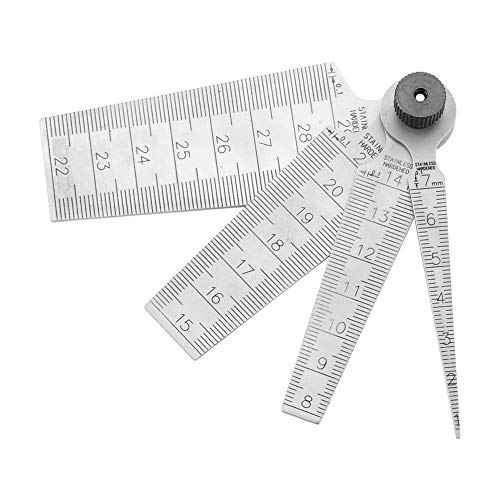 1 Satz Fühlerlehre Edelstahl, 1-29 mm Feeler Gauges Taper Gauge Lineal Messwerkzeug Messkeil Brandschutztür Spaltlehre Metrisch Konuslehre Öffnungsskala Keilfühler für Bohrlochmess von Ejoyous