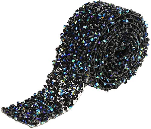 30mm Diamant Band, 1 Yard Band Diamant Mesh Wrap Rolle Sparkle Kristall Dekoration Paillettenband Dekoband Glitzerband für Hochzeitstorte Brautkleid Kerze Vase Herzstück DIY Grau von Ejoyous