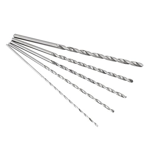 5pcs Extra Langes Holzbohrer Bohrer Set, Spiralbohrer Set Extra Lange HSS Direkt Schaft Bohrer Bit Stellte Gerade Schaft Werkzeug 2-5mm für Gehärteten Edelstahl Metall Aluminium von Ejoyous