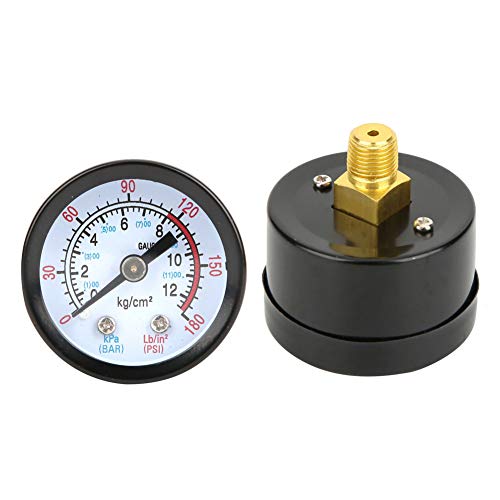 Druckmessgerät für Luftkompressor, Druckluft Manometer für Kompressor Druckmessgerät Luftdruckregler für Schraubenkompressoren Kolbenkompressoren 0-180 PSI/ 0-12Bar von Ejoyous