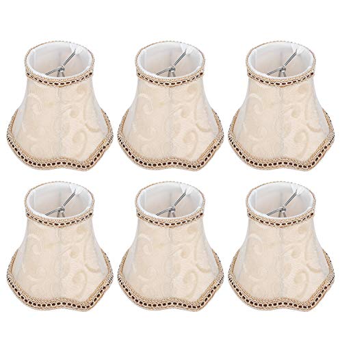 Ejoyous 6Pcs Lampenschirme, Stoff Lampenschirm E14 Nachttisch Lampenschirm Flachs Kerze Kronleuchter Lampenschirm für Tischlampen Stehlampen Hängelampe Wandleuchte von Ejoyous