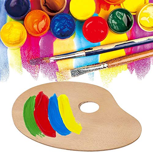 Ejoyous Holzpalette Holz Malpalette Mischpalette Oval Rund Farbmischpalette mit Griffloch für Malen Ölfarben Kunst Aquarell 20 * 30 cm von Ejoyous