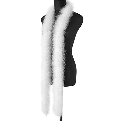 2m Marabou Federboa,Ekakashop natürliche Fransenborte Federn Schal für Dekorative DIY-Kleidung Federfransen Feder zum Basteln zum Verkleiden,Hochzeit,Party,Heim Dekoration von Ekakashop