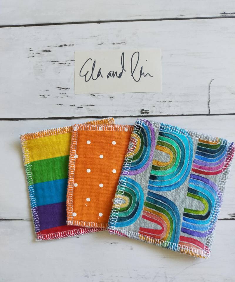 Gesicht Scrubbies Scrub Wiederverwendbare Wattepads Quadrat Waschlappen Waffel Stoff Peeling Scrap Busting 3Er Set Flanell von ElaAndLin