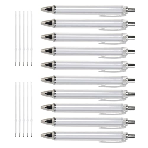 10 x einziehbarer Kugelschreiber, ergonomischer Kugelschreiber, Sublimationsstift, Wärmeübertragungsstift für Volldruckstift von Eladcncmc