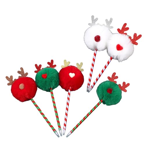 6Pcs Cartoon Kugelschreiber Lustige Weihnachten Kugelschreiber Weihnachten Strumpf Füllstoffe Für Student Kinder Spiel Belohnung von Eladcncmc