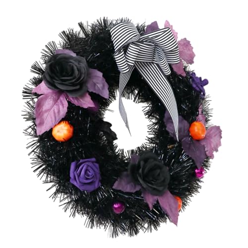 Einzigartige Halloween-Girlanden, Tür-Wandbehang, eleganter Blumenkranz für Maskeraden und Mottopartys, Party-Zubehör von Eladcncmc