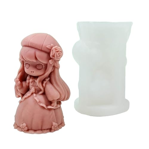 Eladcncmc 3D-Silikonform für Kuchen, Fondant, Prinzessin, Harz, Gips, handgefertigte Seife, Schreibtisch-Ornament von Eladcncmc