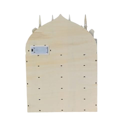 Eladcncmc Eid Ramadans Countdown-Kalender aus Holz mit LED-Licht und 30 kleinen Schubladen, Adventsdekoration für Islamik-Partys von Eladcncmc