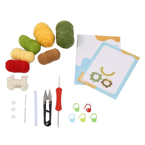 Eladcncmc Häkel-Lätzchen-Set für Anfänger, Kitting, Basteln, Häkeln, Haustier-Halswärmer-Set mit Schritt-für-Schritt-Videoanleitung (evtl. nicht in deutscher Sprache) von Eladcncmc