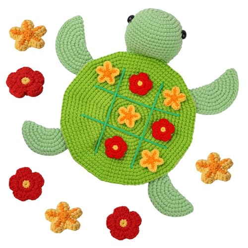 Eladcncmc Häkelblumen-Handtaschen-Set für Anfänger, mit Videoanleitung, Schildkröten, Häkelset mit Strickzubehör von Eladcncmc