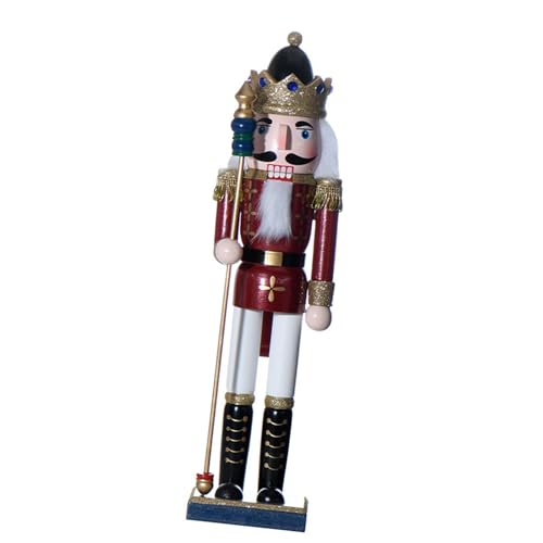 Eladcncmc Nussknacker, Soldat, Tischdekoration, 38 cm hoch, weihnachtliche Holzfigur, saisonale Dekoration für Zuhause von Eladcncmc