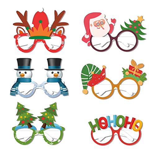 Eladcncmc Papierbrille mit weihnachtlichem Thema, Dekoration, Weihnachtsbrille, Partybrille für Erwachsene, Partybrille für Weihnachtsfeiern, Requisiten von Eladcncmc