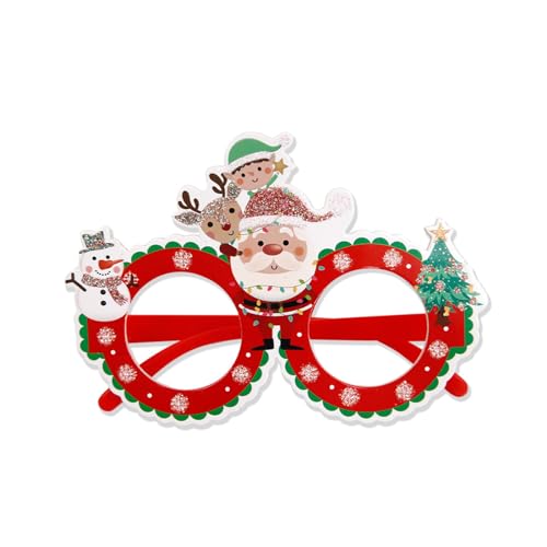 Eladcncmc Weihnachtsmann XmasTree Brille Rahmen Brille 2024 Silvester Party Supplies Weihnachtsdekoration Kind Geschenk von Eladcncmc