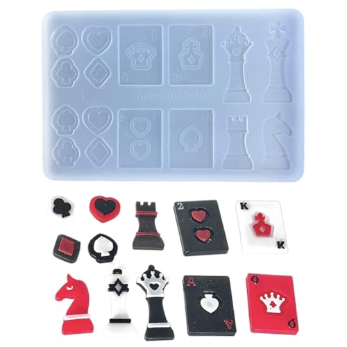 Silikonform Schach Und Karten Themen Herstellung Formen Set Für Dekoration Handwerk Spiel Ornament Gussform von Eladcncmc