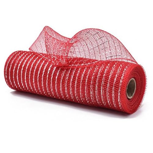 Wickelnetzband, 25,4 cm x 9,4 m, Metallfolie, Poly-Netzband für Kranz, Basteln, Urlaubsdekoration und Verpackung von Eladcncmc