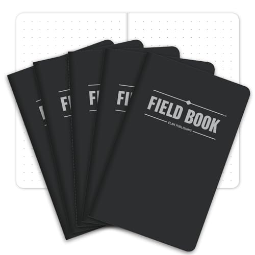 Elan Publishing Company Field Notebook – 8,9 x 14 cm – Graph Memo Buch, 5 Stück Gepunktet von Elan Publishing Company