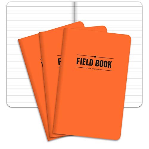 Elan Publishing Company The Indestructible, Waterproof, Tearproof, Weather-Feld-Notizbuch, 12,7 x 20,3 cm, Orange, liniert, 3 Stück von Elan Publishing Company