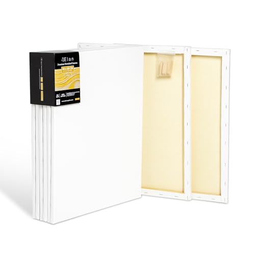 Elan Keilrahmen Leinwand 40x50 380g 6er Set, Premium-Qualität 380 G/M² 100% Baumwolle Leinwand zum Bemalen, Leinwände für Ölfarben Elan Keilrahmen Leinwand 40x50 380g 6er Set, Premium-Qualität 380 G/M² 100% Baumwolle Leinwand zum Bemalen, Leinwände für Ölfarben von Elan