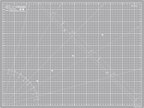 Elan Schneidematte A2 Grau, 5-lagige Schneidematte Selbstheilend, Bastelunterlage Schnittfest, Cutting Mat, Arbeitsunterlage Werkstatt Schneidematte Nähen 60x45 CM Schneideunterlage von Elan