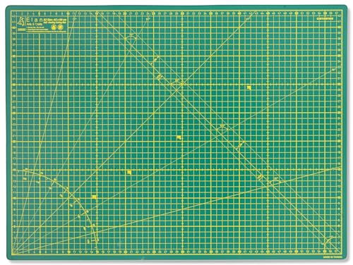 Elan Schneidematte A2 Grün, 5-lagige Schneidematte Selbstheilend, Bastelunterlage Schnittfest, Bastelmatte, Schreibtischunterlage und Schneidematte 60 x 45 CM, Schneideunterlage A2 zum Nähen von Elan