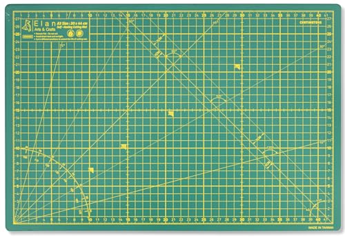 Elan Schneidematte A3 Grün, 5-lagige Schneidematte Selbstheilend, Bastelunterlage Schnittfest, Bastelmatte, Schreibtischunterlage und Schneidematte 44 x 30 Schneideunterlage A3 zum Nähen von Elan