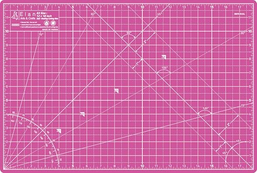 Elan Schneidematte A3 Rosa und Lila, 5-lagige Schneidematte Selbstheilend, Bastelunterlage Schnittfest, Cutting Mat, Arbeitsunterlage Werkstatt Schneidematte Nähen 18 x 12 INCH Schneideunterlage von Elan