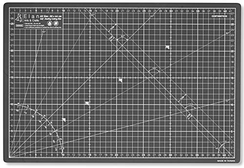 Elan Schneidematte A3 Schwarz und Taupe, 5-lagige Schneidematte Selbstheilend, Bastelunterlage Schnittfest, Bastelmatte, Schreibtischunterlage und Schneidematte 44 x 30, Schneideunterlage A3 zum Nähen von Elan