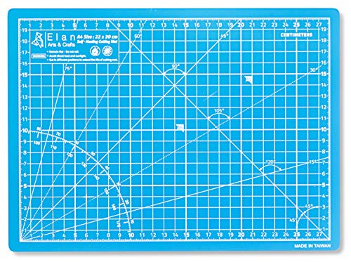 Elan Schneidematte A4 Blau, 5-lagige Schneidematte Selbstheilend, Bastelunterlage Schnittfest, Bastelmatte, Schreibtischunterlage und Schneidematte 30 x 22 CM, Schneideunterlage A4 zum Nähen von Elan