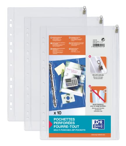 ELBA RING BINDER ZIP POCKETS PK10 CLEAR von Elba