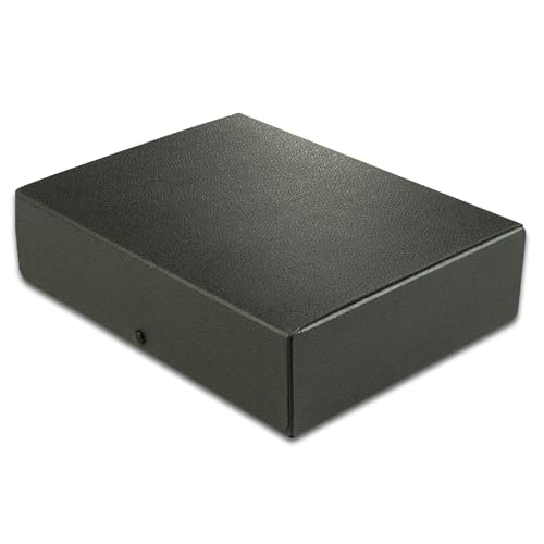 Elba Dokumenten-Box A4 aus Hartpappe, 8 cm Füllhöhe, schwarz, 400000989 von Elba