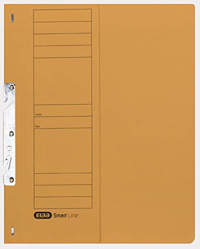 Elba Einhakhefter A4 aus Karton, 1/2 Vorderdeckel, kfm. Heftung, gelb, 50 Stück von Elba