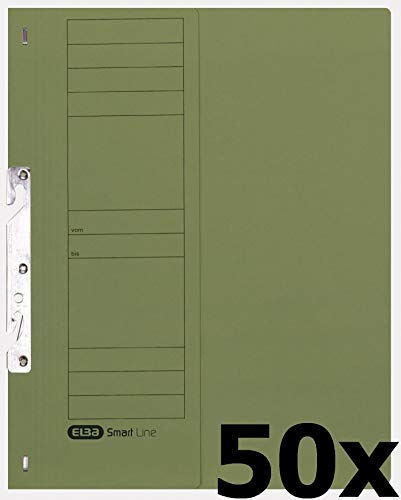 Elba Einhakhefter A4 aus Karton, 1/2 Vorderdeckel, kfm. Heftung, grün, 50 Stück von Elba