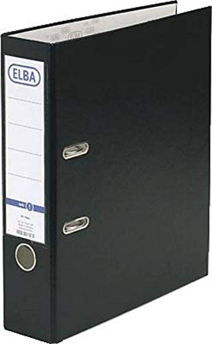 Elba Ordner rado Basic DIN A4 Rueckenbreite: 80mm Schwarz 2 Buegel 10456SW,1 Stück von Elba