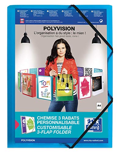 Oxford Kunststoff-Eckspannmappe polyvision, A4, 3 Klappen, 12er Pack von Elba