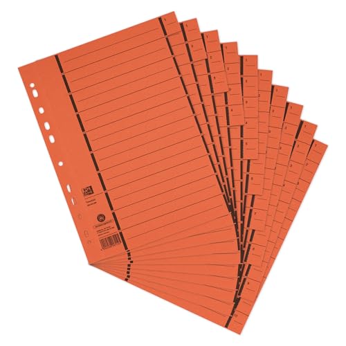 Oxford Trennblätter A4 aus Karton mit Perforation, orange, 100 Stück von Oxford