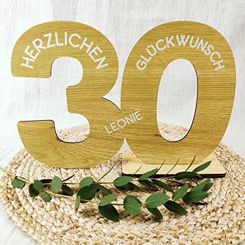 30 Geburtstag Frauen/Männer - Deko Gästebuch Geburtstag 30, 30. Geburtstag Männer Geschenk 30. Geburtstag Deko 30 Geburtstag Mann Tischdeko 30, 30 Jahre - Personalisierbar mit Namen aus Holz von Elbeffekt