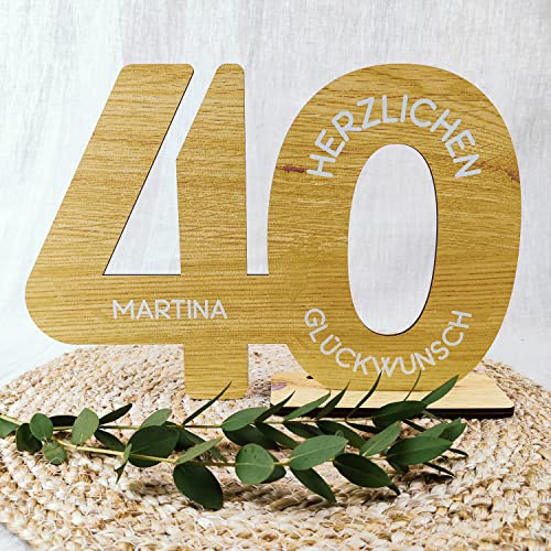 40 Geburtstag Frauen/Männer - Deko Gästebuch Geburtstag 40, 40. Geburtstag Männer Geschenk 40. Geburtstag Deko 40 Geburtstag Mann Tischdeko 40, 40 Jahre - Personalisierbar mit Namen aus Holz von Elbeffekt