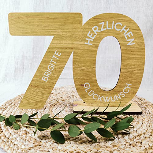 70 Geburtstag Frauen/Männer - Deko Gästebuch Geburtstag 70, 70. Geburtstag Männer Geschenk 70. Geburtstag Deko 70 Geburtstag Mann Tischdeko 70, 70 Jahre - Personalisierbar mit Namen aus Holz von Elbeffekt