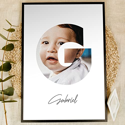 Buchstaben Deko Holzbild - Foto Geschenk, personalisierbar zum Hinstellen/Aufhängen opt. beleuchtet Holzbuchstaben, Namensschild Kinderzimmer, Geschenke für Mädchen, personalisierte Geschenke - G von Elbeffekt