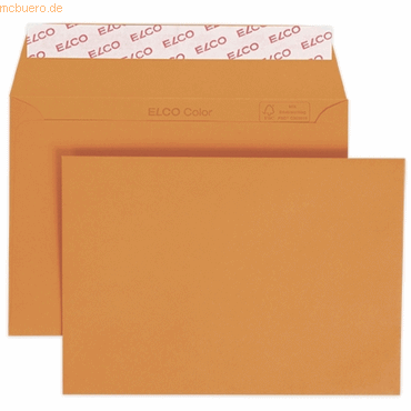 10 x Elco Briefumschläge Color C6 orange Haftklebung Papier 100 g/qm V von Elco