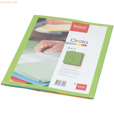 10 x Elco Organisationsmappe Ordo forte 320 g/qm A4 4 Farben gemischt von Elco