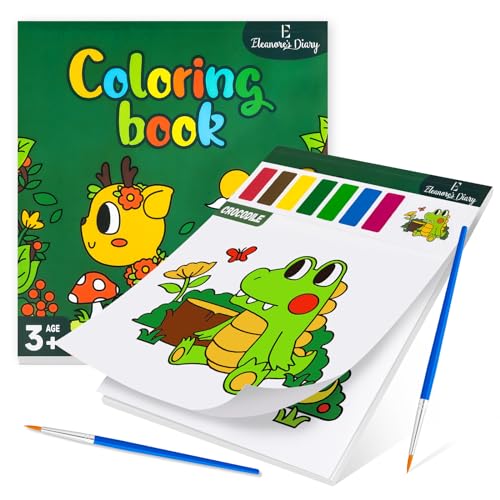 Wasserfarben kinder ab 3, Eleanore's Diary Malbuch mit Wasserfarben für Kleinkinder, Aquarell-Malpapier für Kinder, Malbücher Geschenk zum Zeichnen, Zeichenbücher für Kinder 2 3 4 5 6 7 (Tiere) von Eleanore's Diary