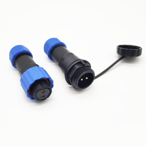 Anschlussstecker Luftfahrtstecker SP17 IP68 2-poliges, SP17 2 Pin Wasserdichter Elektrischer Steckverbinder Weiblicher Stecker und männlicher Inline-Stecker für Außenlampen verwendet von Elecbee